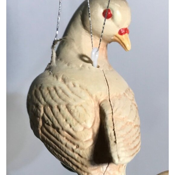 Dove Birds Christmas Tree Ornament Holly Accents Hard Plastic - Picture 5 of 12